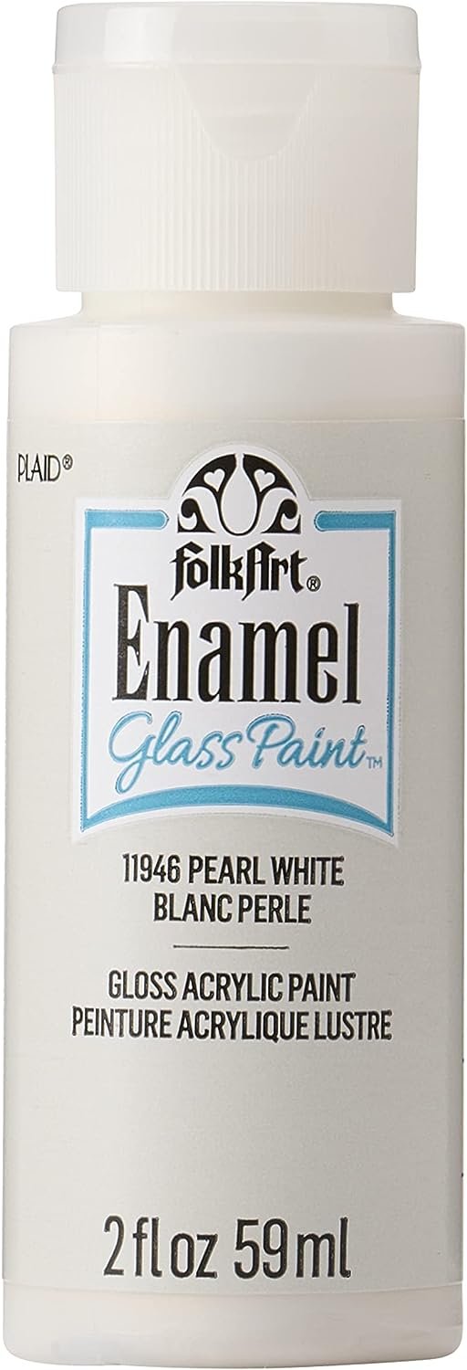 FolkArt Enamel Acrylic Craft Paint, Pearl White 2 fl oz Premium Matte Finish Paint, Perfect For Easy To Apply DIY Arts And Crafts, 11946
