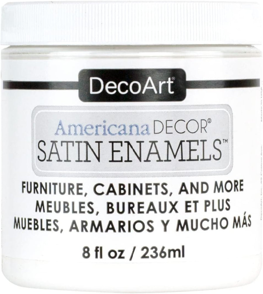 DecoArt Satin Enamels Acrylic Paint for Furniture, Cabinets and More, 8 fl. oz Jar, Seaside Blue (Pack of 1)