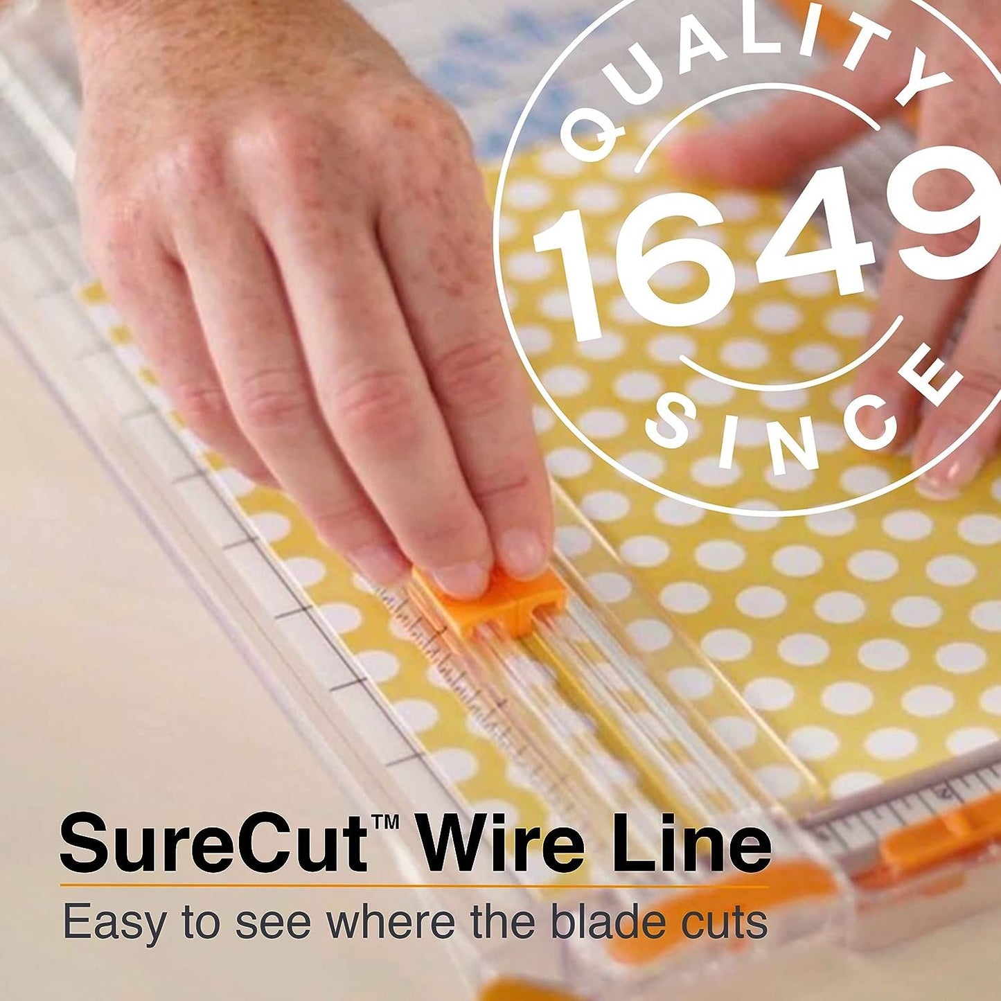 Fiskars SureCut™ Deluxe Craft Paper Trimmer - 12” Cut Length - Craft and Office Paper Cutter with Grid Lines - White