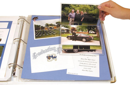 C-Line Memory Book Scrapbook Flip Pockets for 4 x 6 Inch Photos, Clear, 6 per Pack (66027)