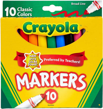 Crayola Broad Line Markers, Classic Colors 10 Each