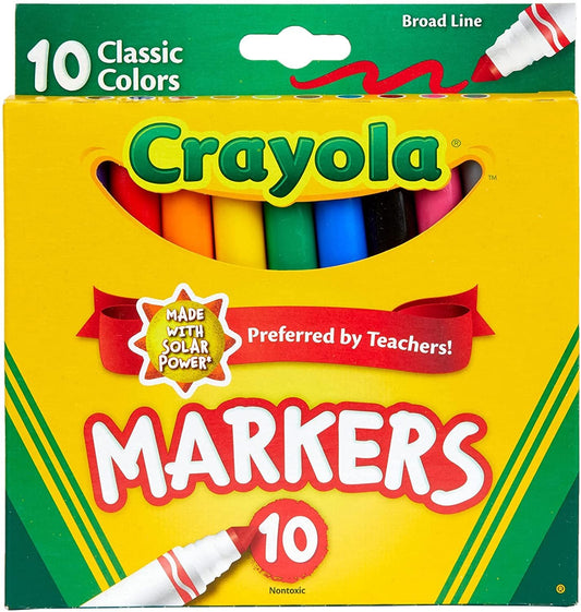 Crayola Broad Line Markers, Classic Colors 10 Each
