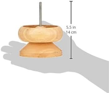 Beadalon Spin N Bead Jewelry Making Tool Wood Bead Bowl - Includes a Curved Needle for Easy Bead Stringing