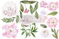 Morning Peonies Rub on Transfer 3 Sheets 6" x 12"