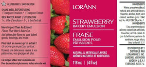 Lorann Oils Cream Cheese, Lemon, Strawberry Bakery Emulsion: Triple Flavor Blend, Ideal for Enhancing Complex Flavors in Baked Goods, Gluten-Free, Keto-Friendly, Flavor Blend Essential