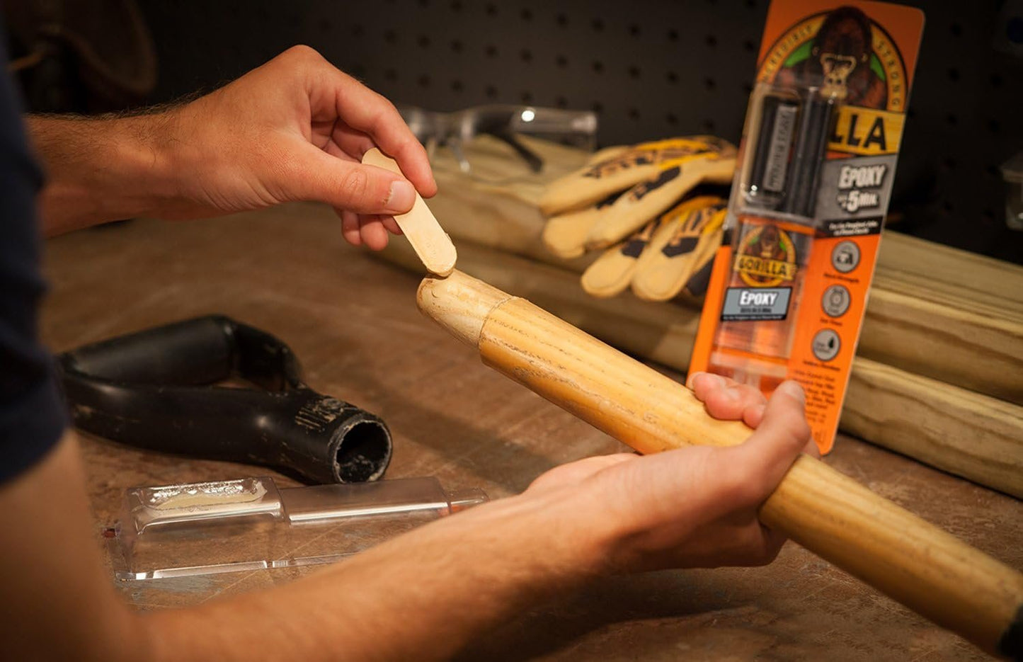 Gorilla 2 Part Epoxy, 5 Minute Set, .85 Ounce Syringe, Clear, (Pack of 1)