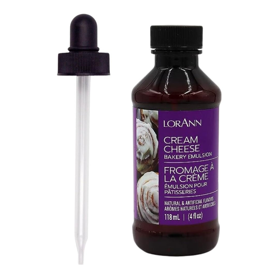 LorAnn Flavoring Extract (4 oz) Cream Cheese with 4 oz Eye Dropper - Extracts and Flavorings for Baking and Lip Gloss Flavoring, Candy Making, etc