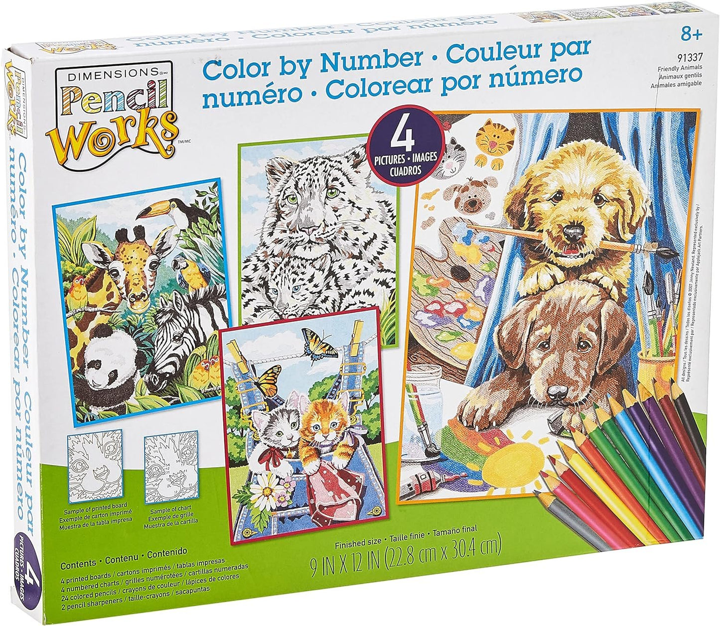 Dimensions Paint by Number, 29 Piece Set, Friendly Animals