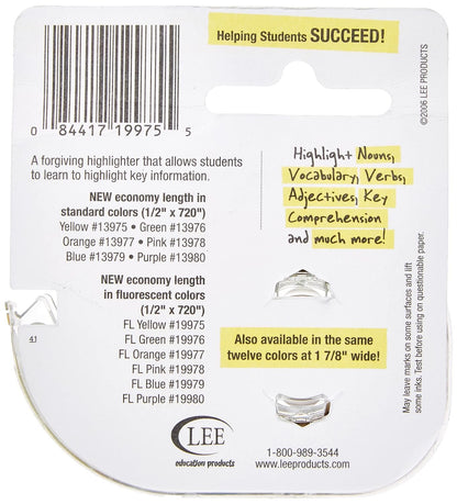 Fluorescent Highlighter Tape 1/2"X720"-Fluorescent Yellow