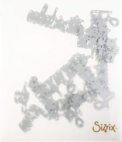 Sizzix SIZ660223 Tholtz Thinlits Die Celebration Words Scrpt Tholtz Thinlits Die , White