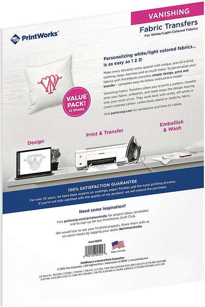 PrintWorks Vanishing Transfers for Embroidery