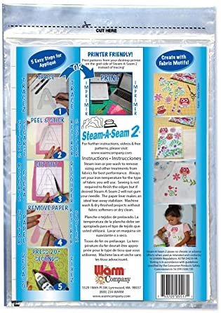 Warm Company Steam-A-Seam 2 Double Stick Fusible Web-9"X12" Sheets 5/Pkg (5517)