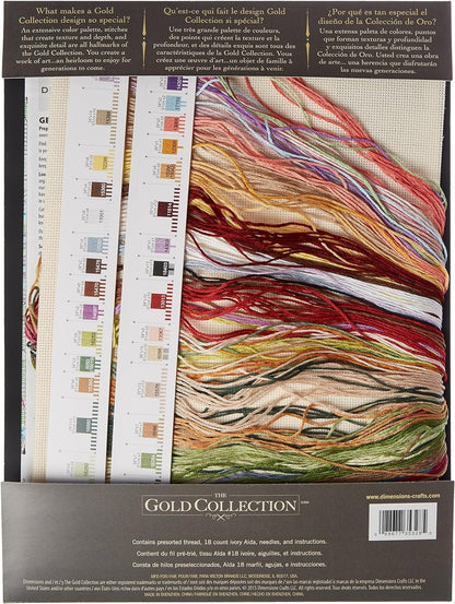 Dimensions Gold Collection Counted Cross Stitch Kit, Summer Bouquet, 18 Count Ivory Aida, 10'' x 14''