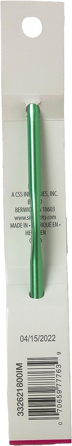 Boye 332621800IM 6" Anodized Aluminum Crochet Hook, Size I9/5.25mm, Green