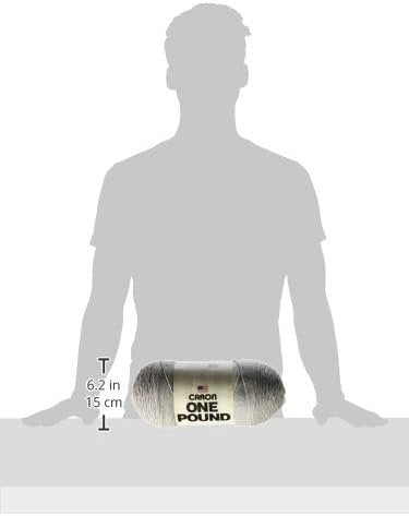 Caron One Pound Solids Yarn, 16oz, Gauge 4 Medium, 100% Acrylic - Grey Mix- For Crochet, Knitting & Crafting ( 1 Piece )