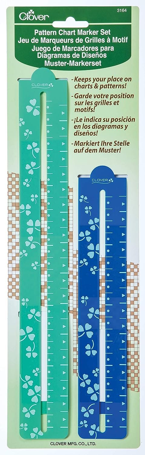 Clover 3164 Pattern Chart Magnetic Gage Place Marker Set, 8-1/2-Inch and 11-3/4-Inch, Green