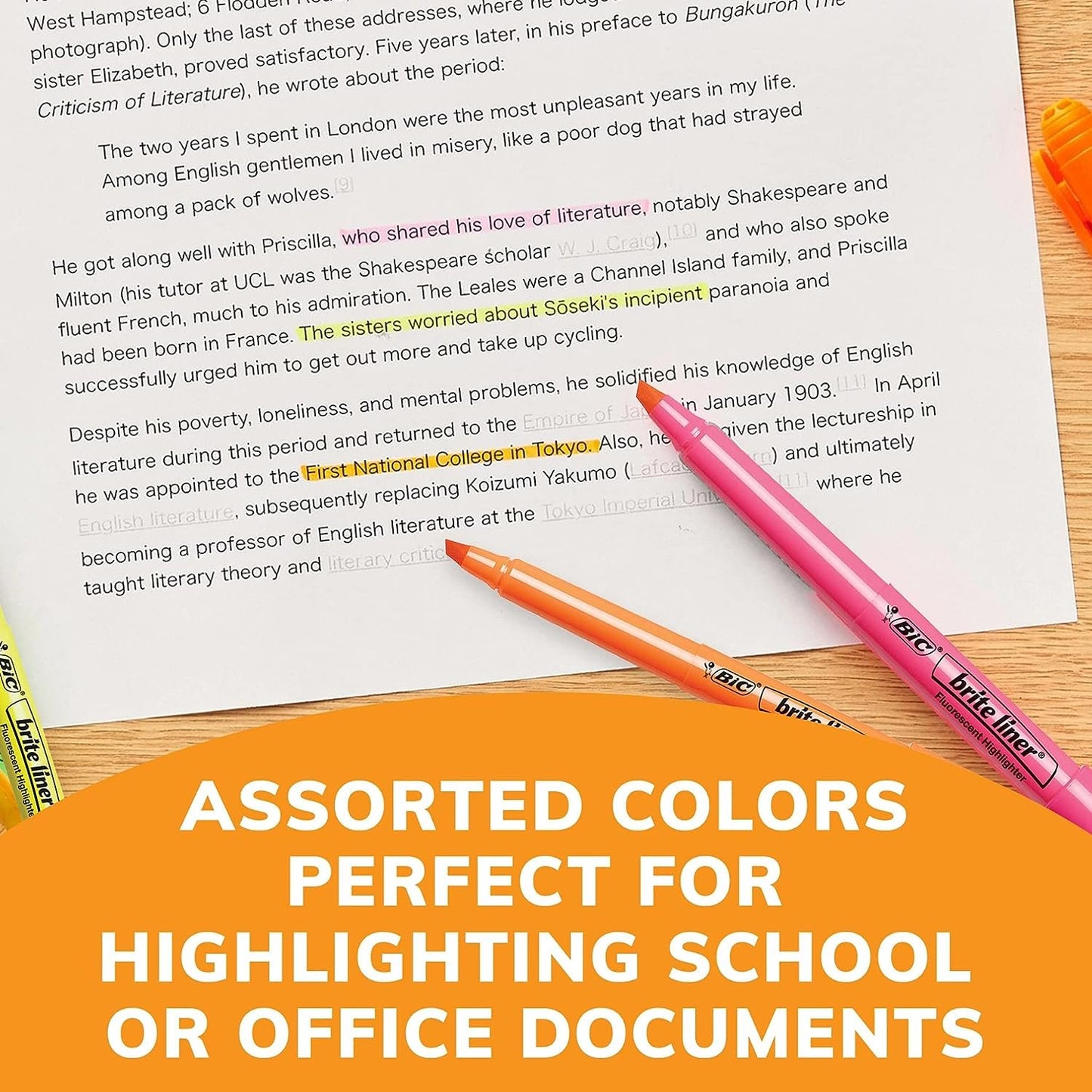 BIC Brite Liner Highlighters Ideal Highlighter Set for Organizing