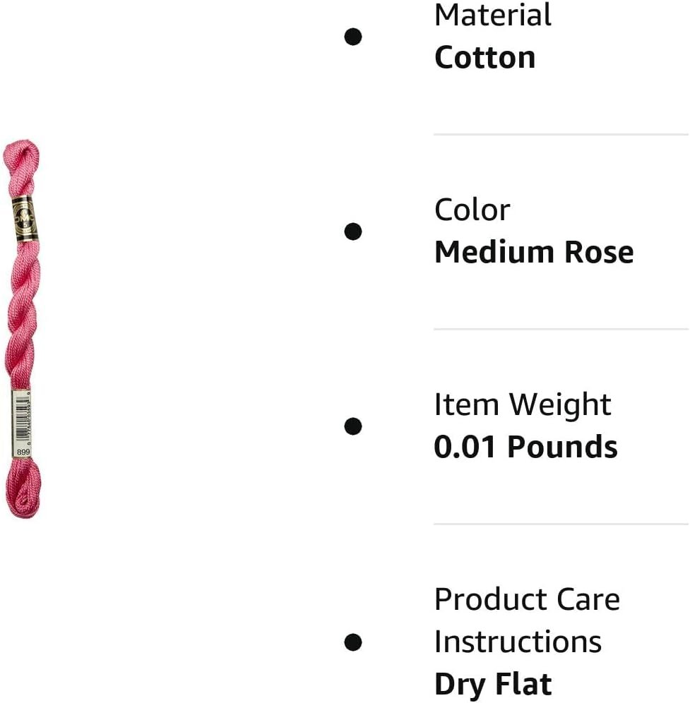 DMC 115 5-899 Pearl Cotton Thread, Medium Rose, Size 5