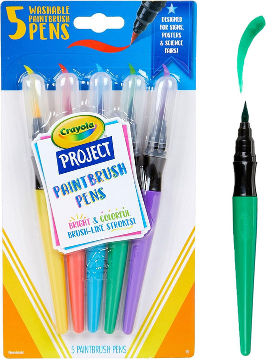 Crayola Washable No Drip Paint Brush Pens, Paint Set for Kids, 5 ct
