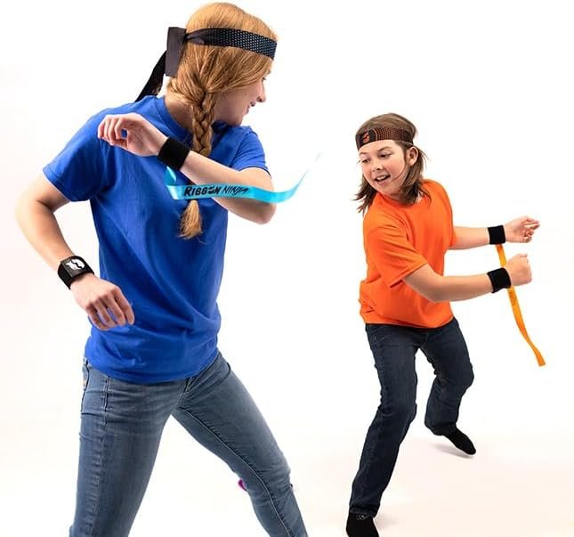 Fat Brain Toys Ribbon Ninja - Active, Ribbon-Snatching Party Game, Kids & Teens