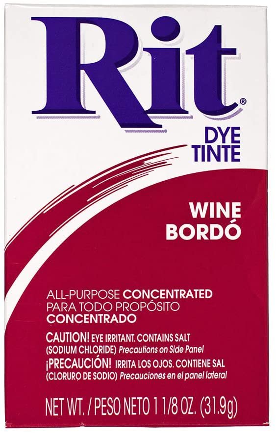 All-Purpose Concentrated Dye Powder – Wide Selection of Colors – Package Displays Approximate Color on 100% White Cotton (Wine)