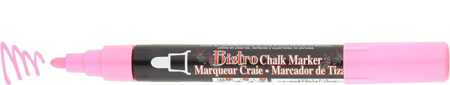 UCHIDA 480-C-F9 Marvy Broad Point Tip Fluorescent Bistro Chalk Marker, Pink
