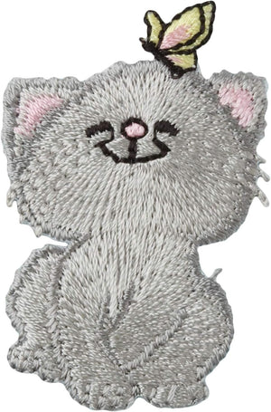 Simplicity Gray Kitten Applique Clothing Iron On Patch, 1.5'' x 2'', Multicolor