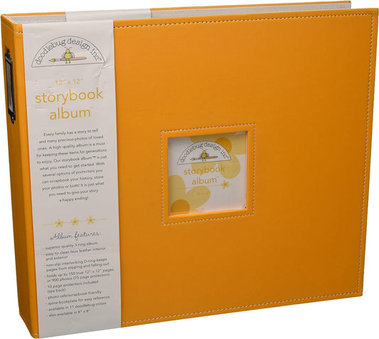 Doodlebug Design Storybook for Scrapbooking Album, 12 by 12-Inch, Tangerine