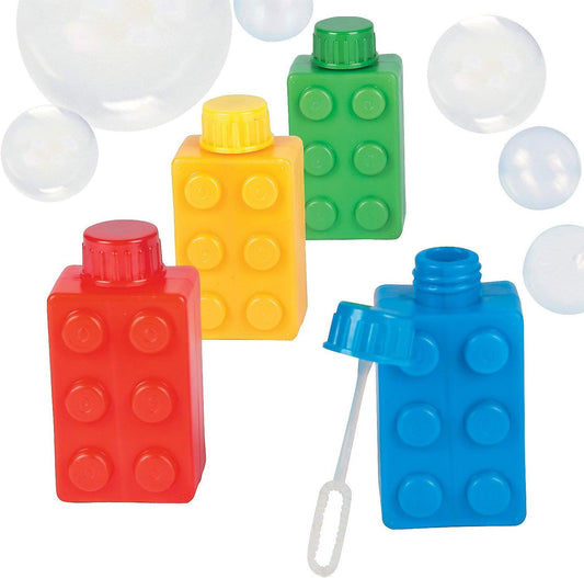 Brick Party Bubble Bottles (set of 12) Block Party Favors and Supplies