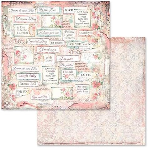 STAMPERIA INTERNATIONAL, KFT PAPER PAD 12X12 10PK DREAM, Pink, Blue