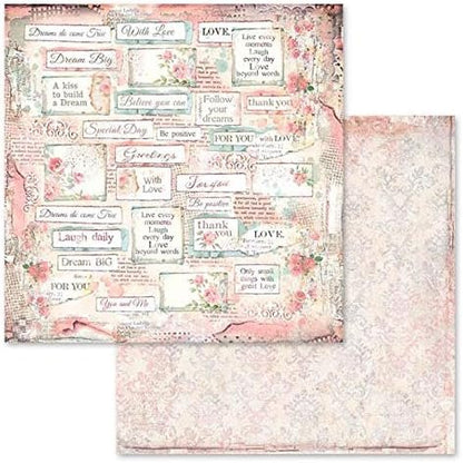 STAMPERIA INTERNATIONAL, KFT PAPER PAD 12X12 10PK DREAM, Pink, Blue