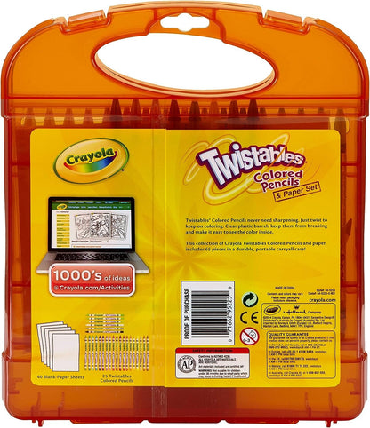 Crayola Twistables Colored Pencils Set (65ct), Kids Drawing Kit, Portable Art Case, Gifts for Kids Ages 4+