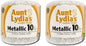 Aunt Lydia's Crochet Cotton Metallic Crochet Thread Size 10 (2 - Pack) (White/Silver)