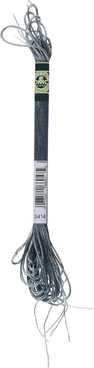 DMC 1008F-S414 Shiny Radiant Satin Floss, Steel Grey, 8.7-Yard