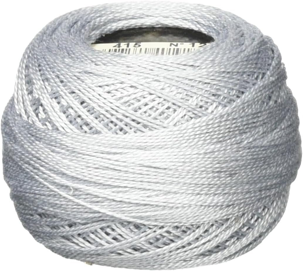 DMC Pearl Cotton Ball Size 12 141yd, Pearl Gray