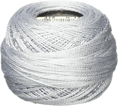 DMC Pearl Cotton Ball Size 12 141yd, Pearl Gray
