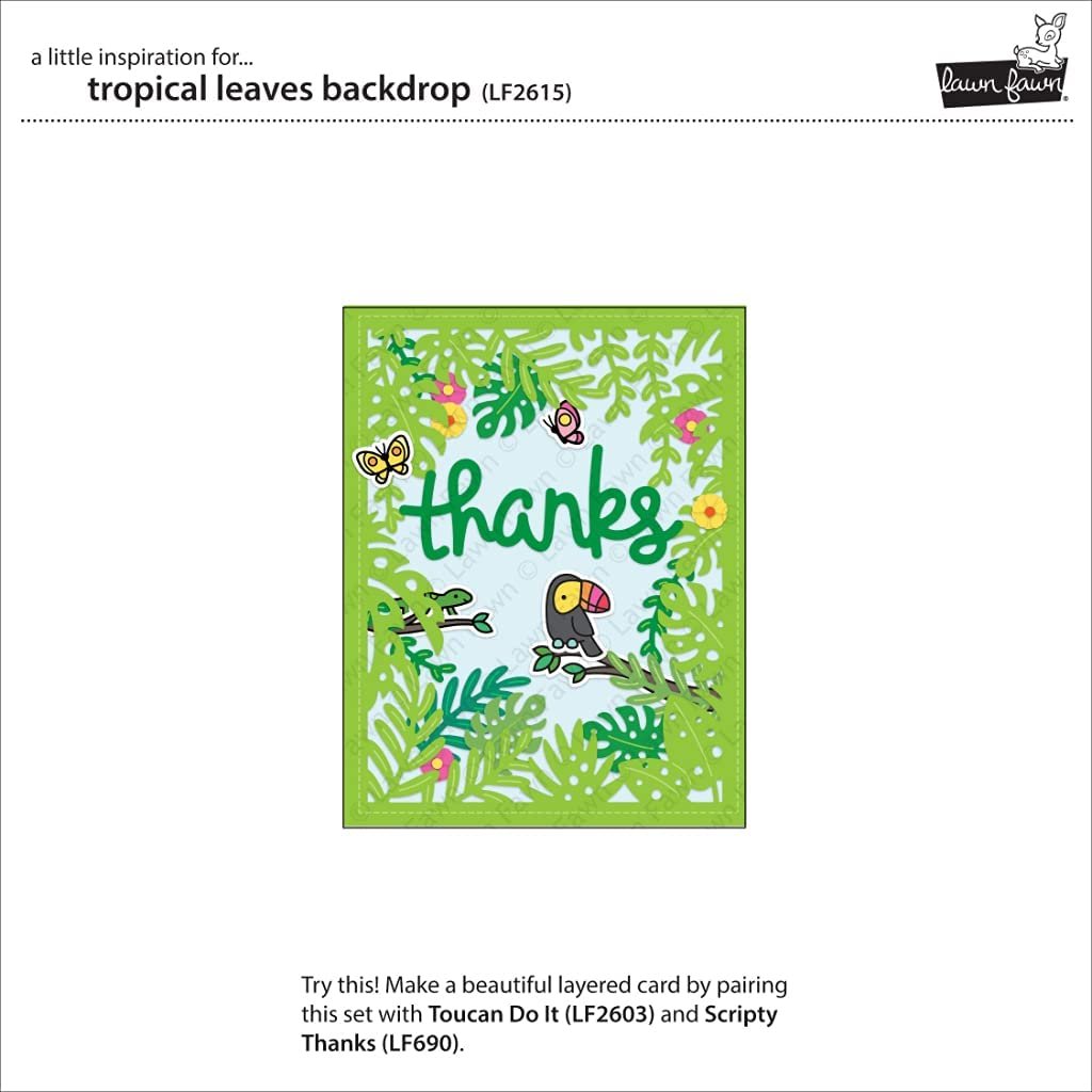 Lawn Fawn LF2615 Tropical Leaves Backdrop Dies
