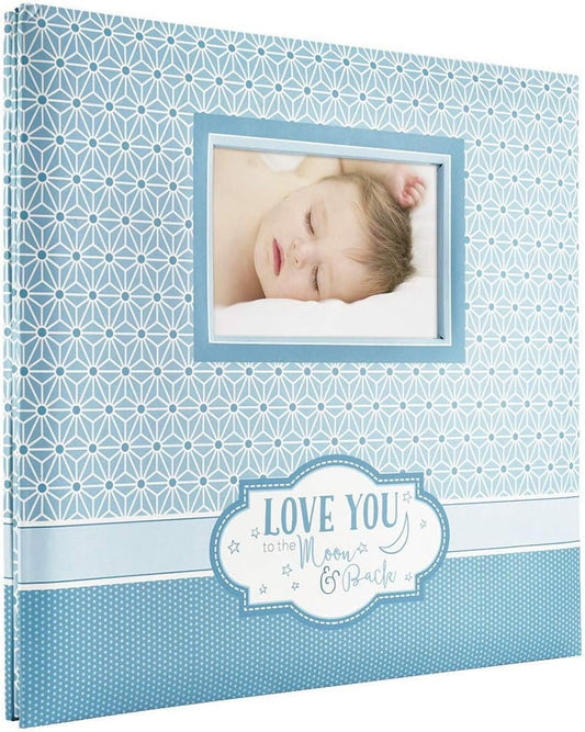 MCS MBI 13.5x12.5 Inch Baby Theme 'Love You to the Moon and Back' Scrapbook Album with 12x12 Inch Pages with Photo Opening (860127)