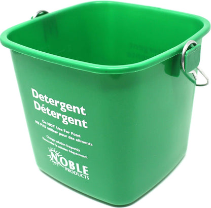 Small Green Detergent Bucket - 3 Quart Cleaning Pail - Set of 3 Square Containers