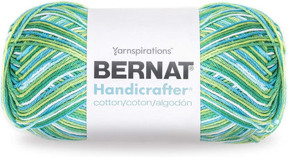 Bernat Handicrafter Cotton Yarn, Gauge 4 Medium Worsted, Emerald Energy