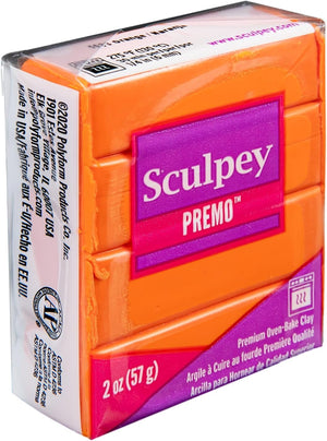 Sculpey Premo™ Polymer Oven-Bake Clay, Orange, Non Toxic, 2 oz. bar, Great for jewelry making, holiday, DIY, mixed media and home décor projects. Premium clay perfect for clayers and artists.