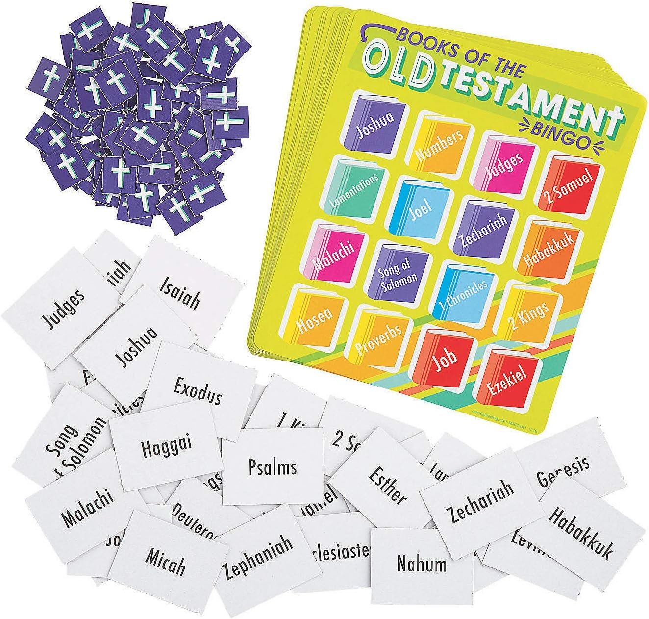 Fun Express Books of The Bible Bingo Game, Includes 16 Game Boards - VBS, Sunday School and Religious Games for Kids