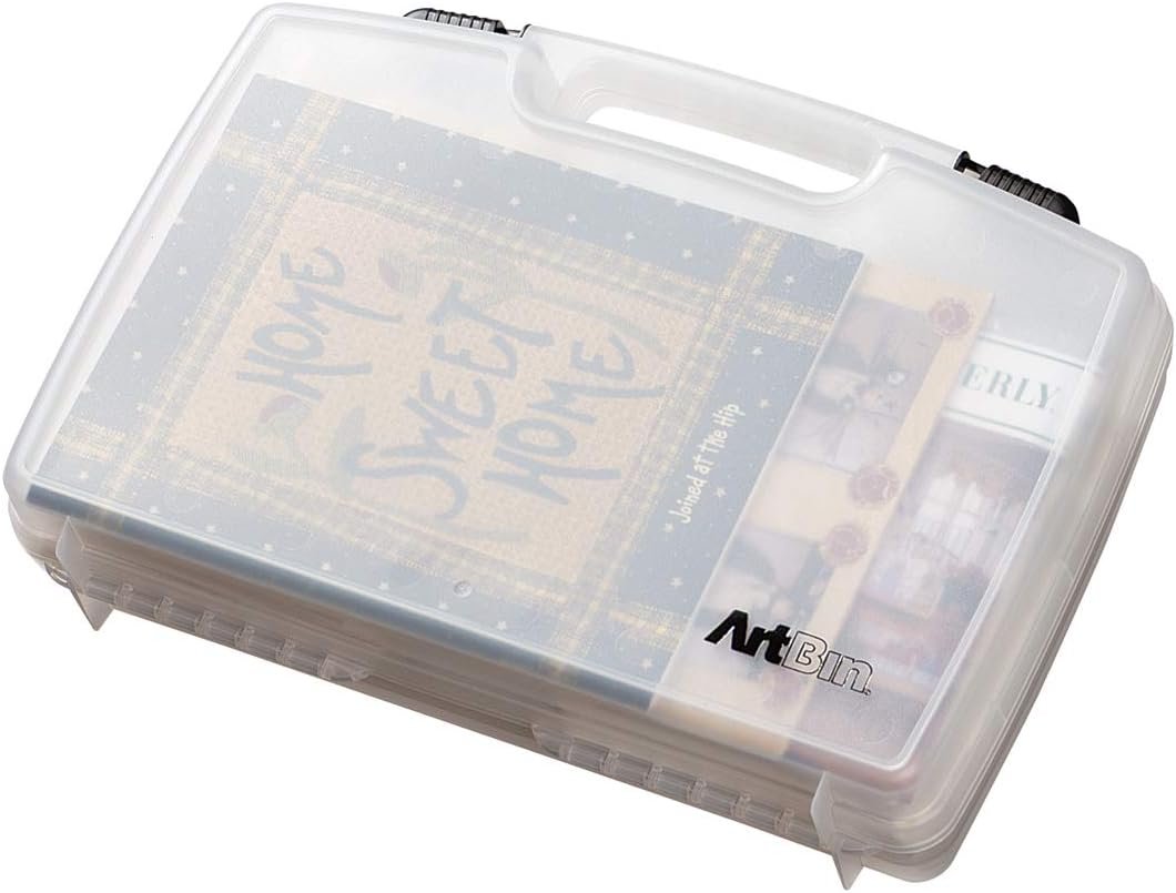 ArtBin 8017AB 17 inch Quick View Carrying Case, Portable Art & Craft Organizer with Handle, [1] Plastic Storage Case, Translucent