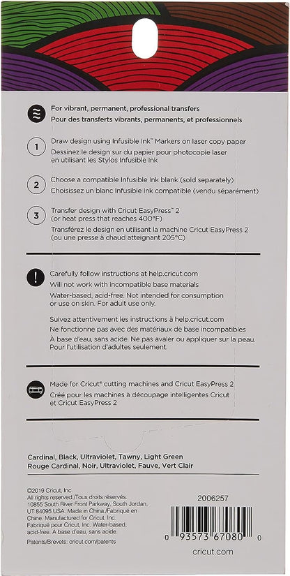 Cricut Infusible Ink Pens, Basic Fine-Point Markers (0.4) for DIY, 5 count