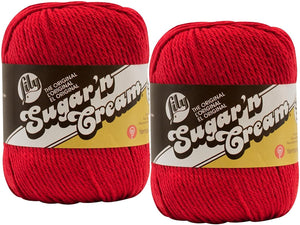 Bulk Buy: Lily Sugar 'n Cream 100% Cotton Yarn (2-Packs) ~ Solids ~ 4 oz. Super Size Skeins