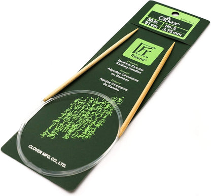 Clover 3016/36-05 Takumi Bamboo Circular 36-Inch Knitting Needles, Size 5