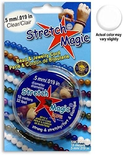 Stretch Magic Jewelry Making and Beading Cord| 3 Clear (0.5mm, 0.7mm, 1mm) and 1 Black (1 mm) Stretchy Thread Set| Strong and Flexible To Use with Bracelet, Necklace, Choker, Beads