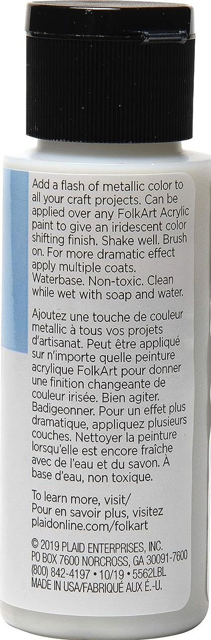 FolkArt Acrylic Craft Paint Flash Iridescent Metallic Top Coat