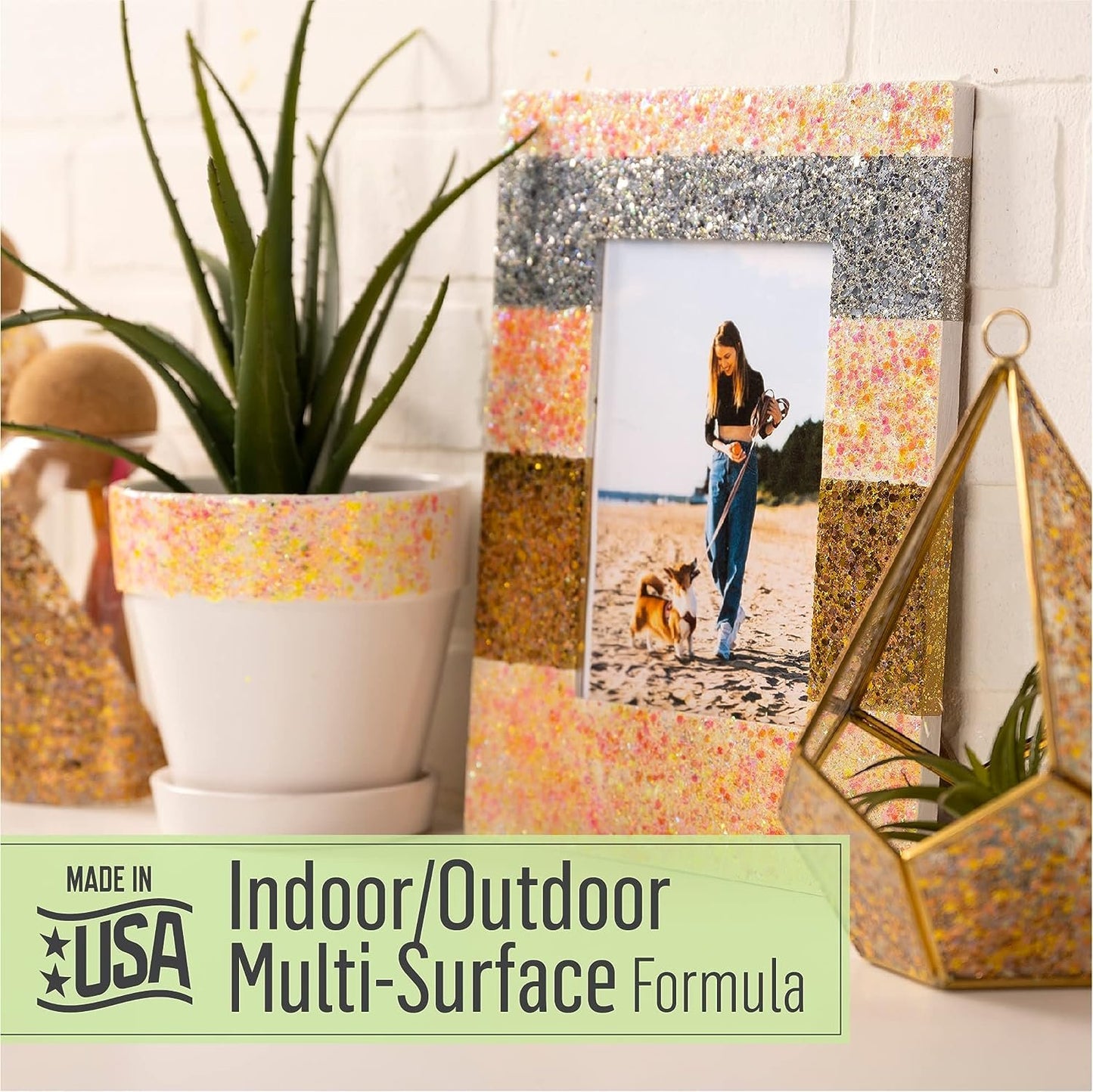 FolkArt Glitterific Pop Acrylic Craft Paint, Silver Lining 2 fl oz Premium Glitter Finish Paint, Perfect For Easy To Apply DIY Arts And Crafts, 12003