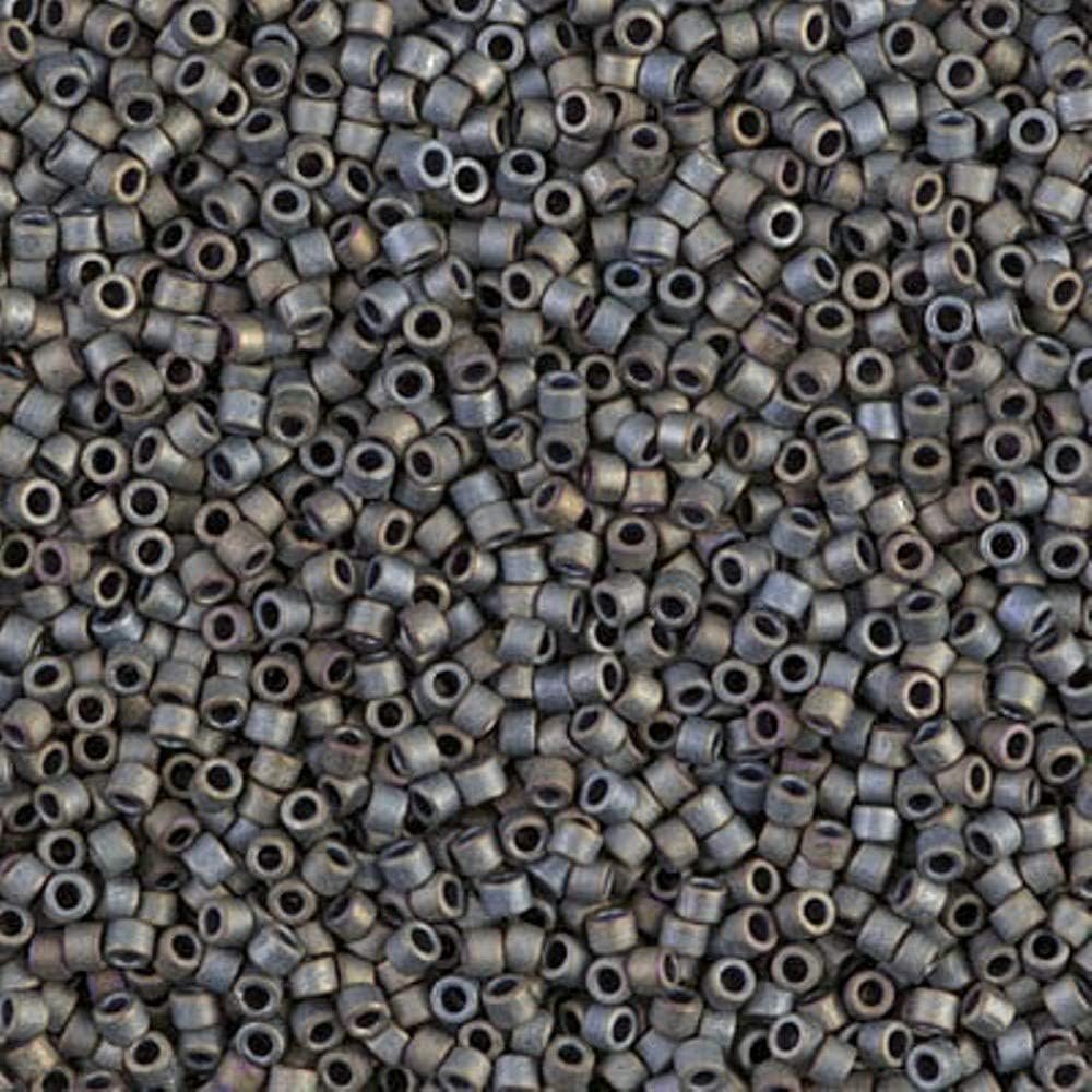Delica Seed Beads Bundle: Size 11/0, Matte Gray Black Collection - DB301, DB307, DB310-3 Tubes of 2" ea
